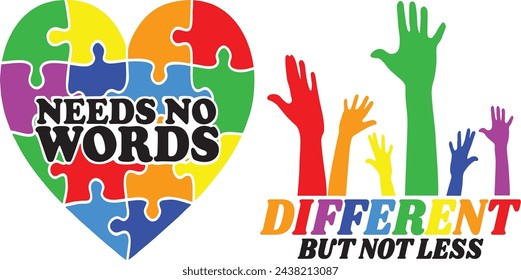 Autism Awareness Vector Illustrations, Autism Awareness t shirt design bundle