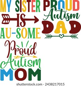 Autism Awareness Vector Illustrations, Autism Awareness t shirt design bundle