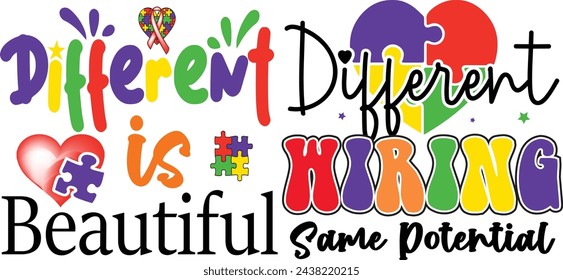 Autism Awareness Vector Illustrations, Autism Awareness t shirt design bundle