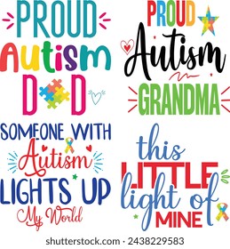 Autism Awareness Vector Illustrations, Autism Awareness t shirt design bundle