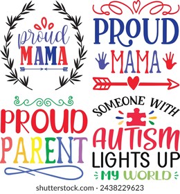 Autism Awareness Vector Illustrations, Autism Awareness t shirt design bundle
