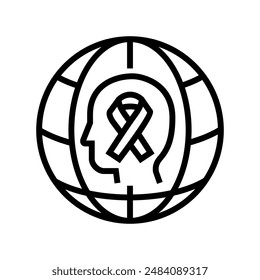 autism awareness world day line icon vector. autism awareness world day sign. isolated contour symbol black illustration