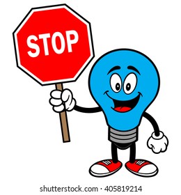 Autism Bulb with a Stop Sign