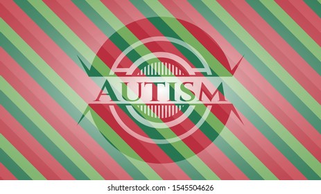 Autism christmas badge background. Vector Illustration. Detailed.
