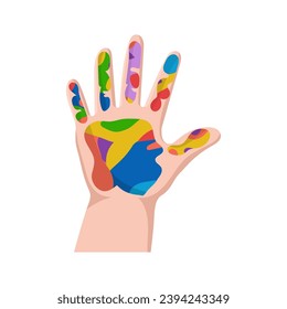 autism colored hand vector isolated