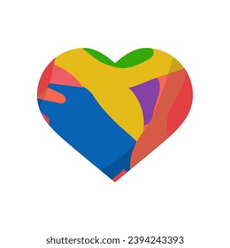 autism colored heart vector isolated