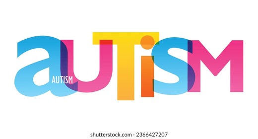 AUTISM colorful vector typography banner