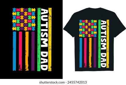 AUTISM DAD.autism t-shirt design .autism awerness,
