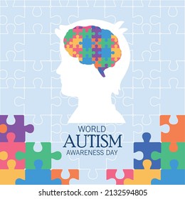 autism day campaign with puzzle brain