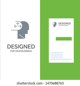 Autism, Disorder, Man, Human Grey Logo Design and Business Card Template. Vector Icon Template background