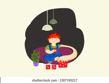 Autism. Early signs of autism syndrome in children. Signs and symptoms of autism in a child. Vector flat illustration.