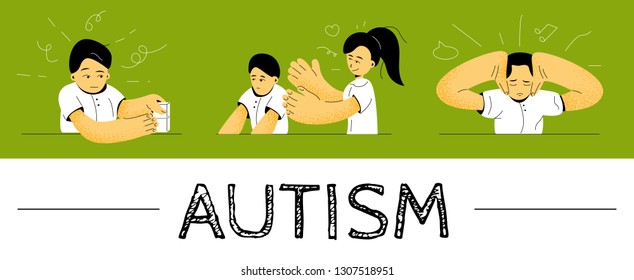 Autism Early Signs Autism Syndrome Children Stock Vector (Royalty Free ...