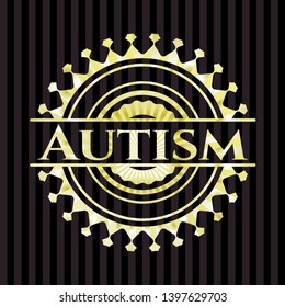 Autism gold badge. Vector Illustration. Detailed.