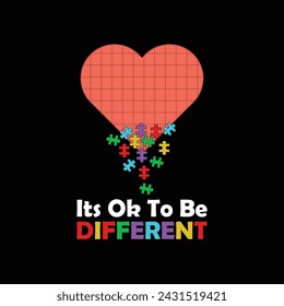 Autism Graphic Tshirt Design Autism Awareness Day retro custom autism autistic heart love