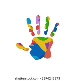 autism hand illustration vector isolated