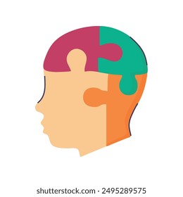 Autism head icon clipart avatar logtotype isolated vector illustration