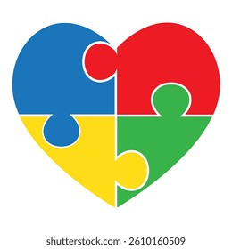 autism heart icon vector illustration
