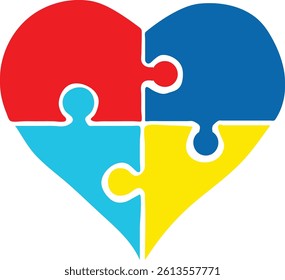 Autism heart logo design vector