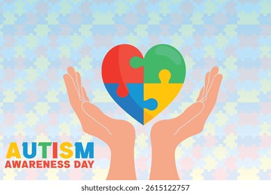 autism heart with pray hands - World Autism Awareness Day - Autism Awareness vector