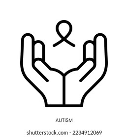 autism icon. Line Art Style Design Isolated On White Background