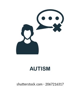 Autism icon. Monochrome sign from psychotherapy collection. Creative Autism icon illustration for web design, infographics and more