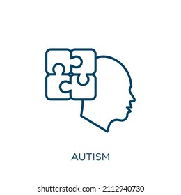 autism icon. Thin linear autism outline icon isolated on white background. Line vector autism sign, symbol for web and mobile