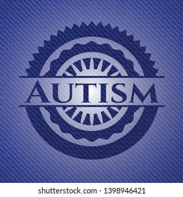 Autism with jean texture. Vector Illustration. Detailed.