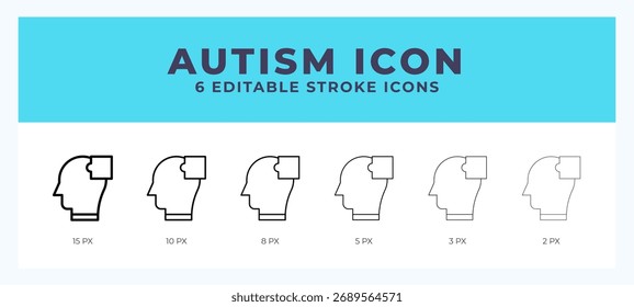 Icono de línea de autismo. Línea delgada. Línea en negrita. Ilustración vectorial.