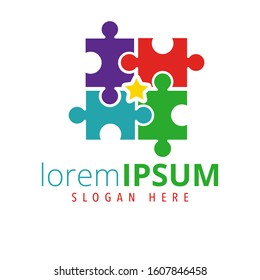 autism logo puzzle logo consept 