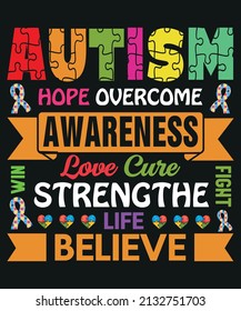 Autism  men, women and children T-Shirt Design