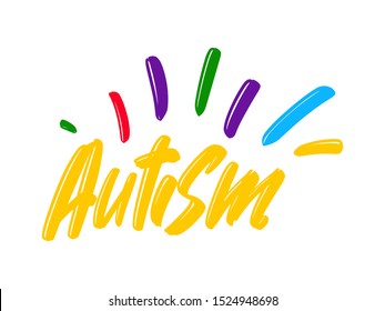 Autism modern brush lettering logo