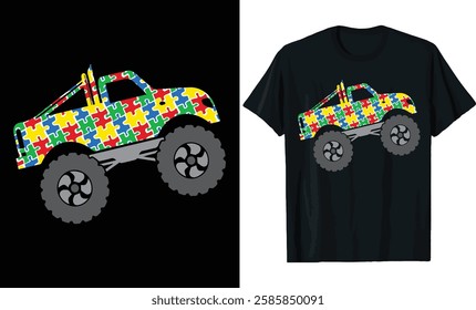 Autism Monster Truck - Colorful Puzzle Design