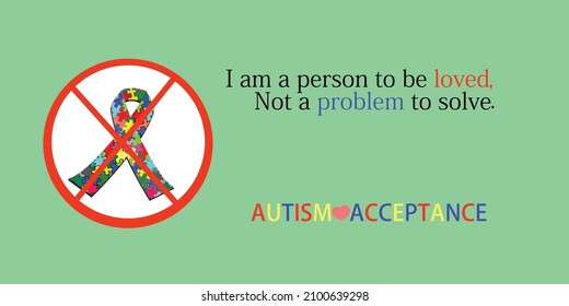 Autism is not a disability it is a different ability, World Autism Awareness day April 2nd.colorful puzzles vector icon crossed background. Symbol of activist autism  illustration. Autism acceptance.
