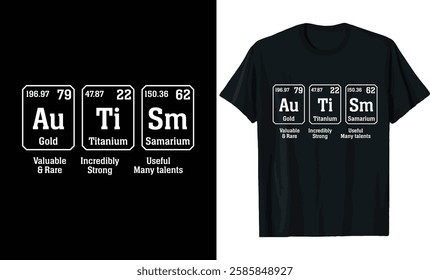 Autism Periodic Table of Elements T-Shirt Design