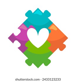 autism puzzle design illustration vector