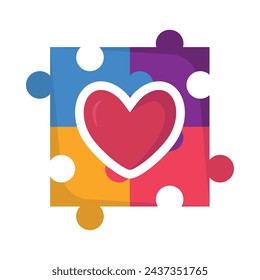 autism puzzle design illustration vector