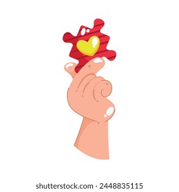 autism puzzle hand illustration vector
