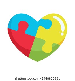 autism puzzle heart illustration vector