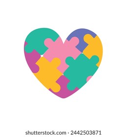 Autismo corazón rompecabezas. Logo. Gráficos vectoriales