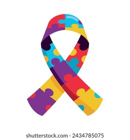 autism puzzle symbol isolated illustration