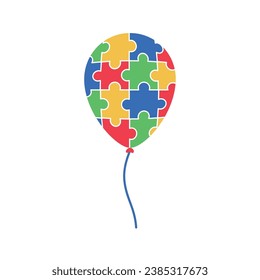 autism puzzles balloon illustration isolated