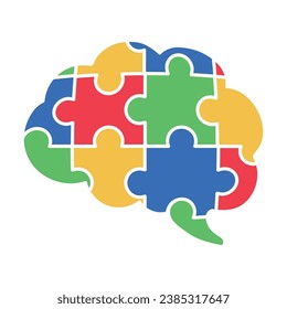 autism puzzles brains illustration isolated