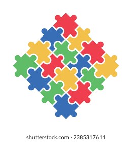 autism puzzles jigsaw pieces illustration isolated