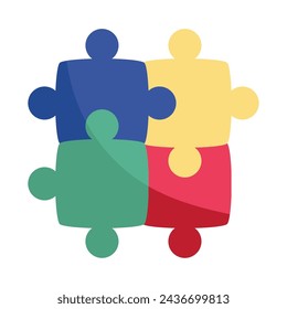 autism puzzles pieces illustration vector