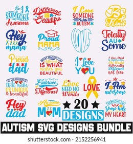 Autism Quotes SVG Designs Bundle. Autism quotes SVG cut files bundle, Autism quotes t shirt designs bundle, Funny cut files, eps files,  SVG bundle Puzzle piece cricut file