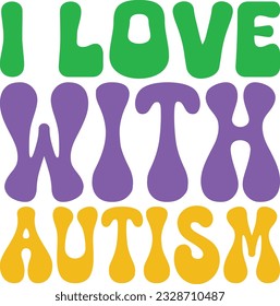 Autism retro svg design and eps file