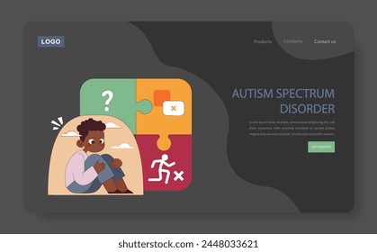 Autism Spectrum Disorder concept. Child contemplates communication challenges and social interaction. Understanding autism.