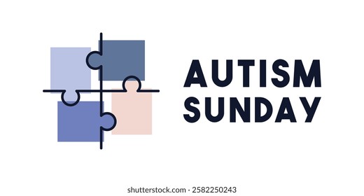 Autism Sunday. February. Flat design vector. Eps 10.