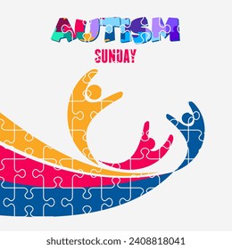 Ilustración vectorial del domingo de autismo. El diseño se puede usar para banners, volantes, afiches, etc.
