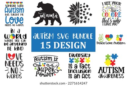 Autism Svg Bundle, Autism Awareness Svg, Autism Quote Svg, Au-Some Svg, Autism Mom